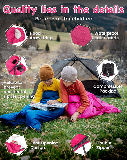 KingCamp Cotton Sleeping Bag for Kids | Indoor & Outdoor Use