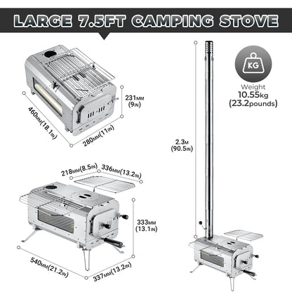 KingCamp Surefire Stove Stainless Steel Frame Hot Tent Stove