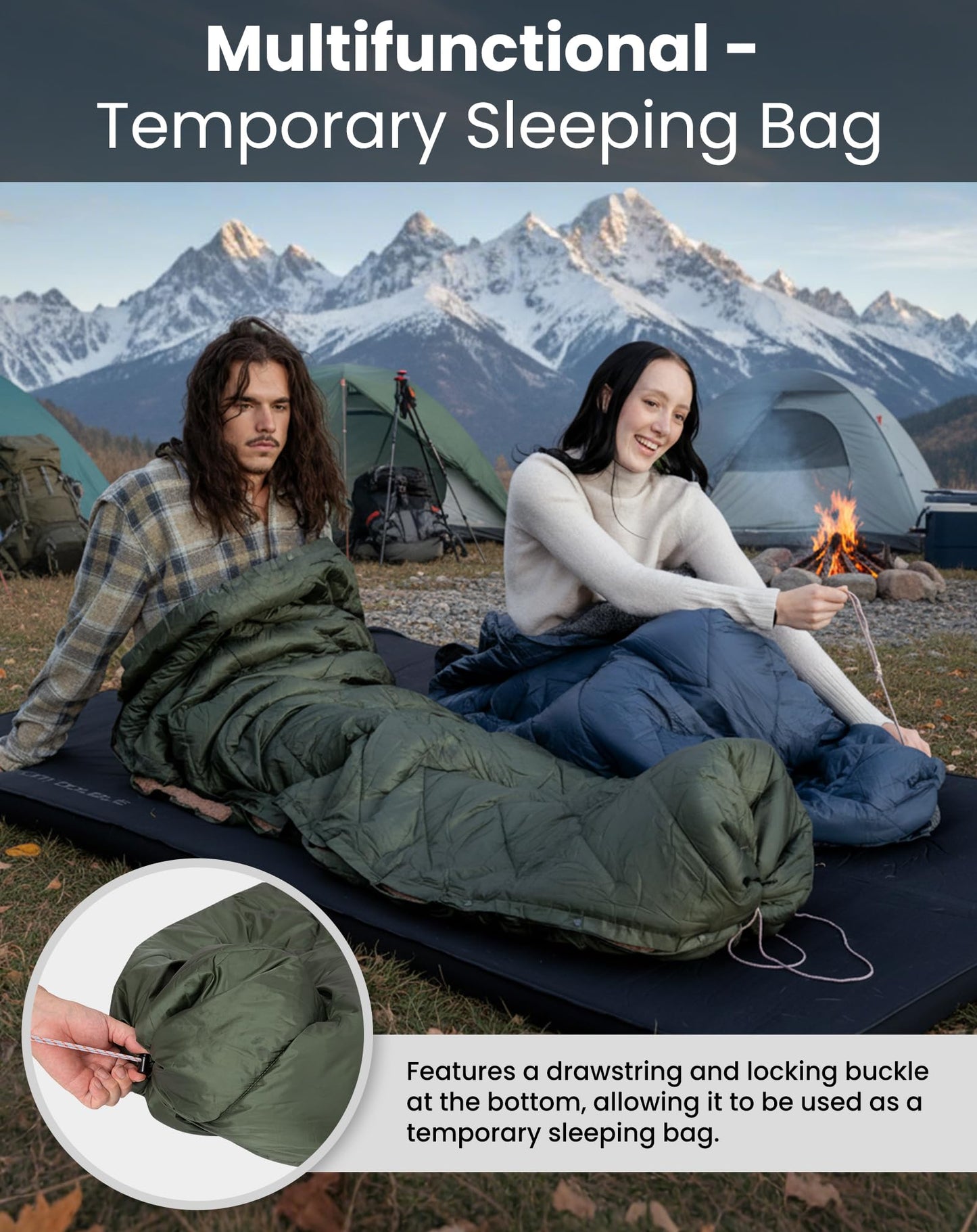 KingCamp Solid Sherpa Fleece Camping Blanket