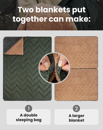 KingCamp Solid Sherpa Fleece Camping Blanket