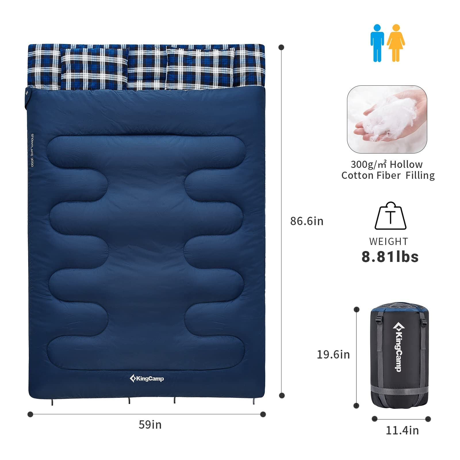 KingCamp 3 Season Double Sleeping Bag