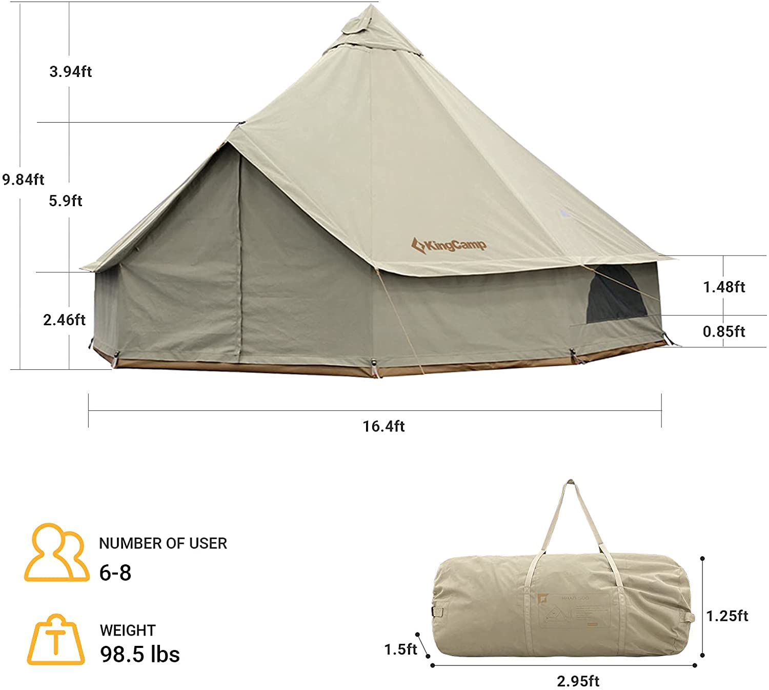 KingCamp 4-Season Khan Canvas Tent