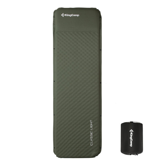 KingCamp Classic Light Self-Inflating Sleeping Mat – 5cm Thick with Pillow | Compact for UK Camping & Backpacking