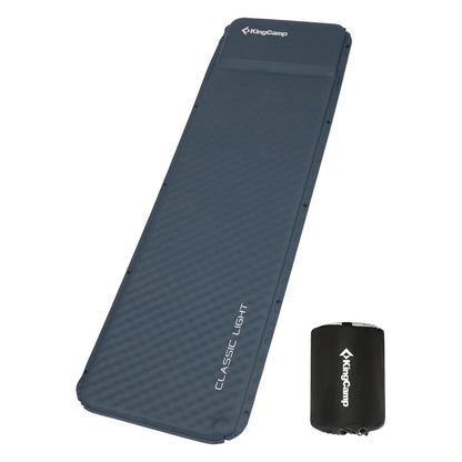 KingCamp Classic Light Self-Inflating Sleeping Mat - 5cm Thick with Pillow | Compact for UK Camping & Backpacking