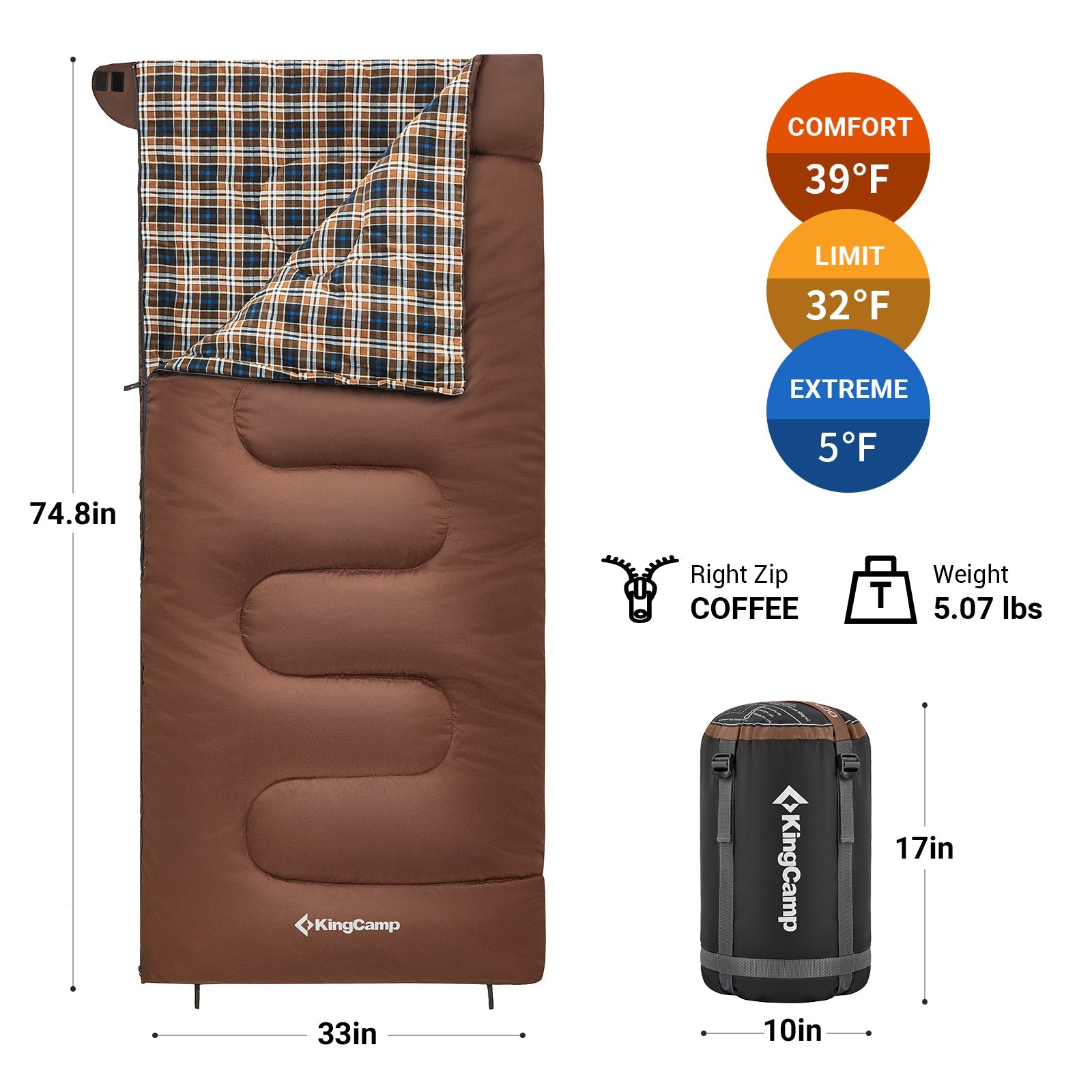 KingCamp Cotton Flannel 3 Season Sleeping Bags