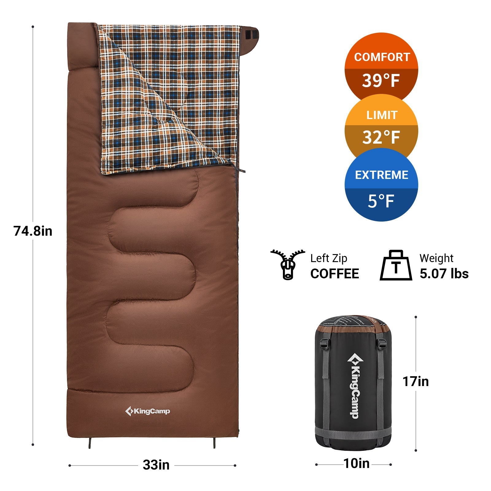 KingCamp Cotton Flannel 3 Season Sleeping Bags