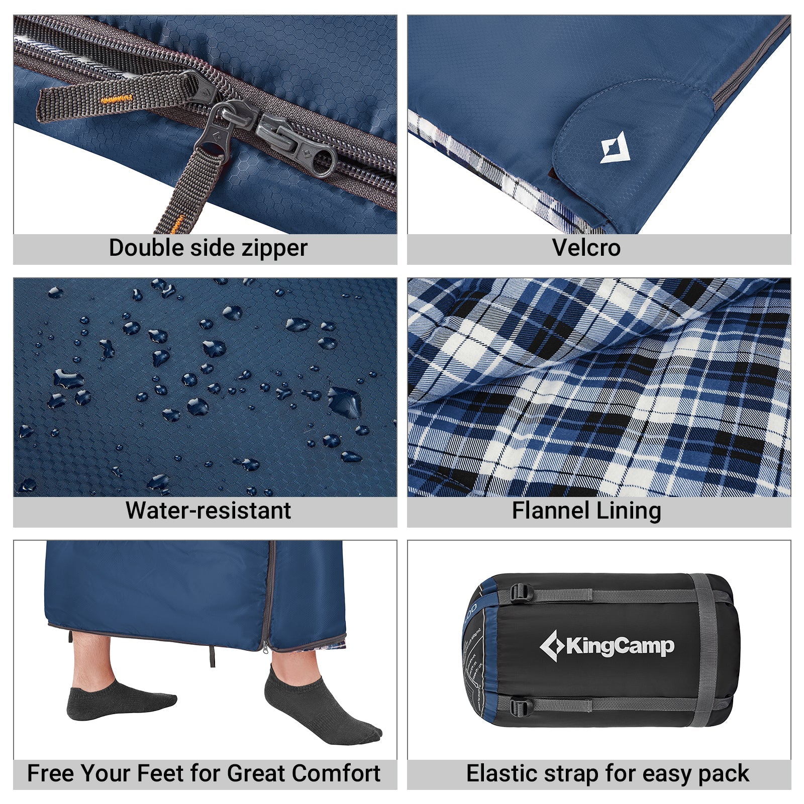 KingCamp Cotton Flannel 3 Season Sleeping Bags