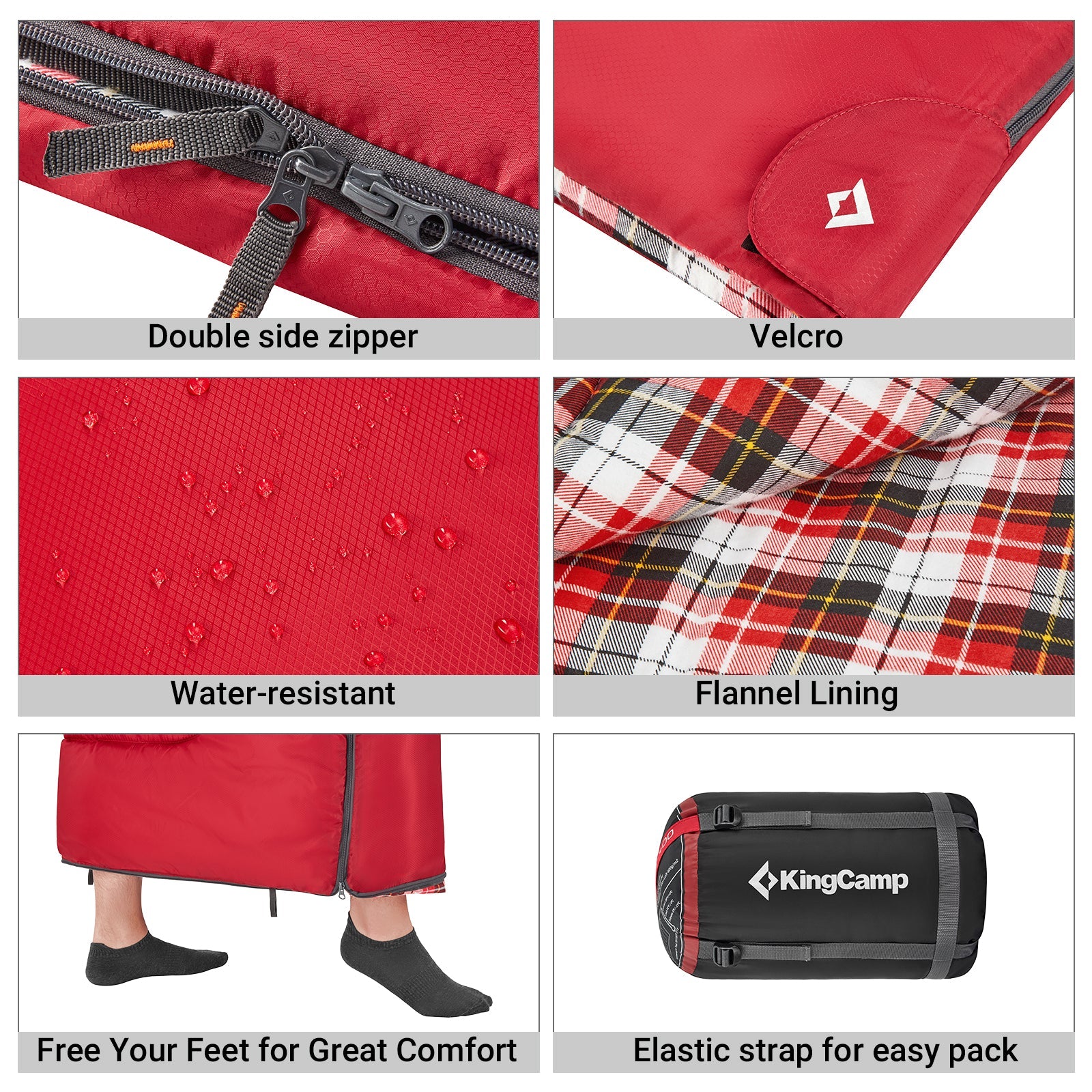 KingCamp Cotton Flannel 3 Season Sleeping Bags