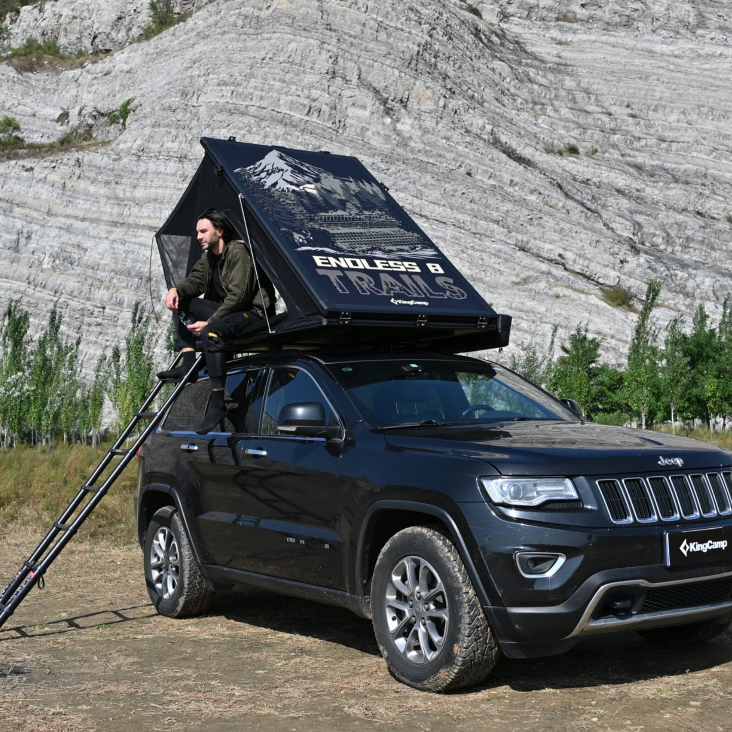 KingCamp ENDLESS 8 Rooftop Tent – Ultra-Thin 8cm Hard Shell, Waterproof & Lightweight for 4x4 & SUV Overlanding