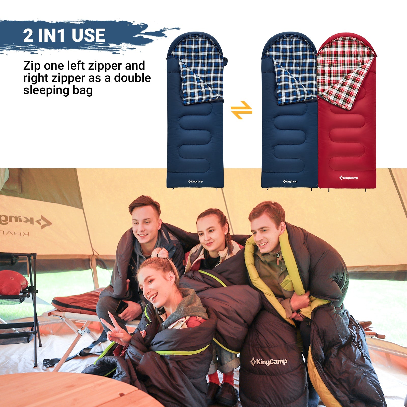 KingCamp Flannel Liner 3 Season Sleeping Bags