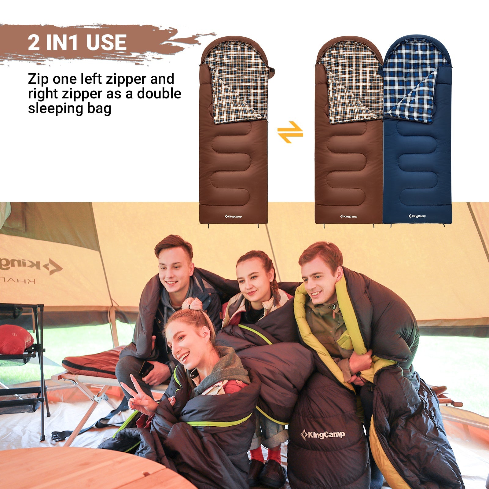 KingCamp Flannel Liner 3 Season Sleeping Bags