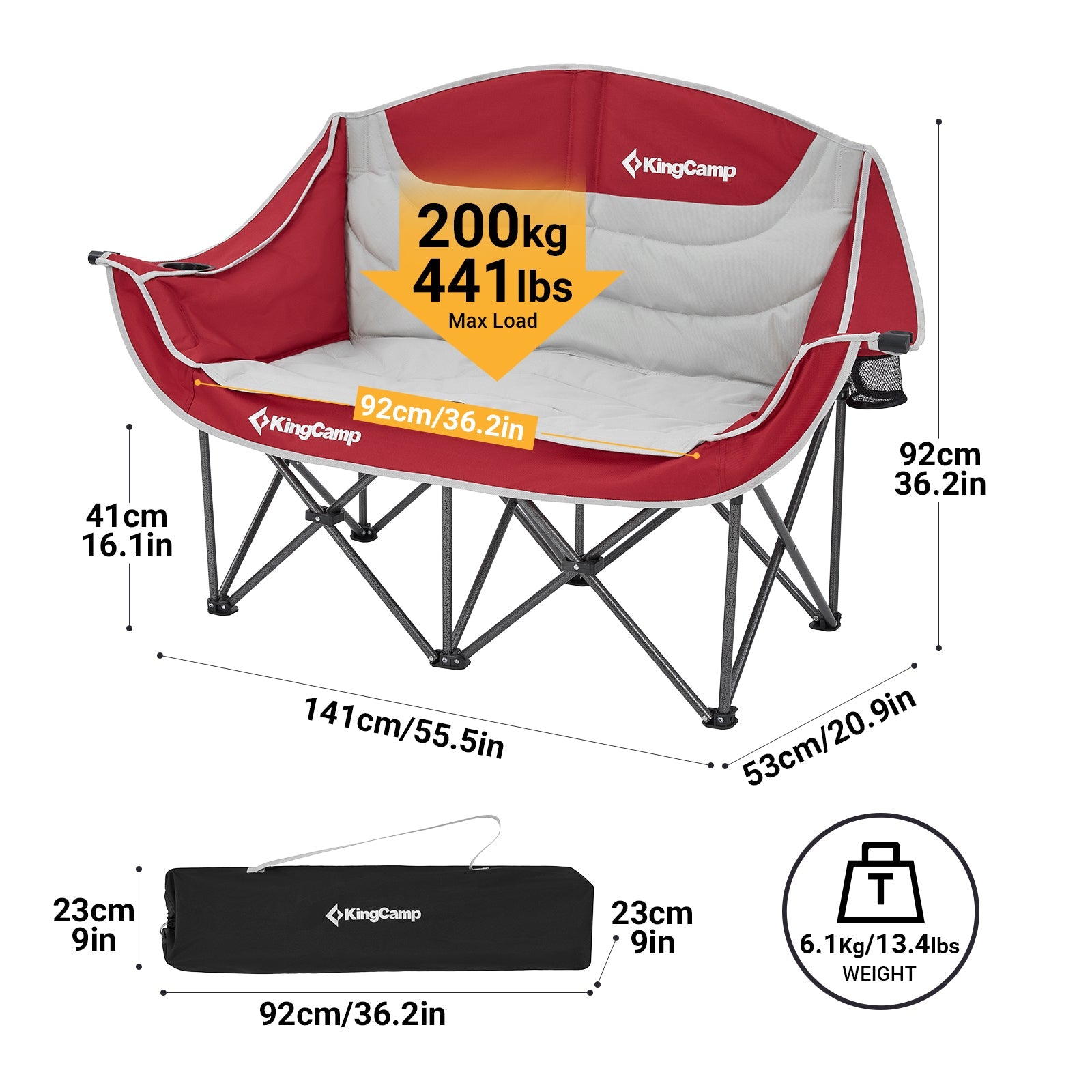 KingCamp Loveseat Double Seat Chair