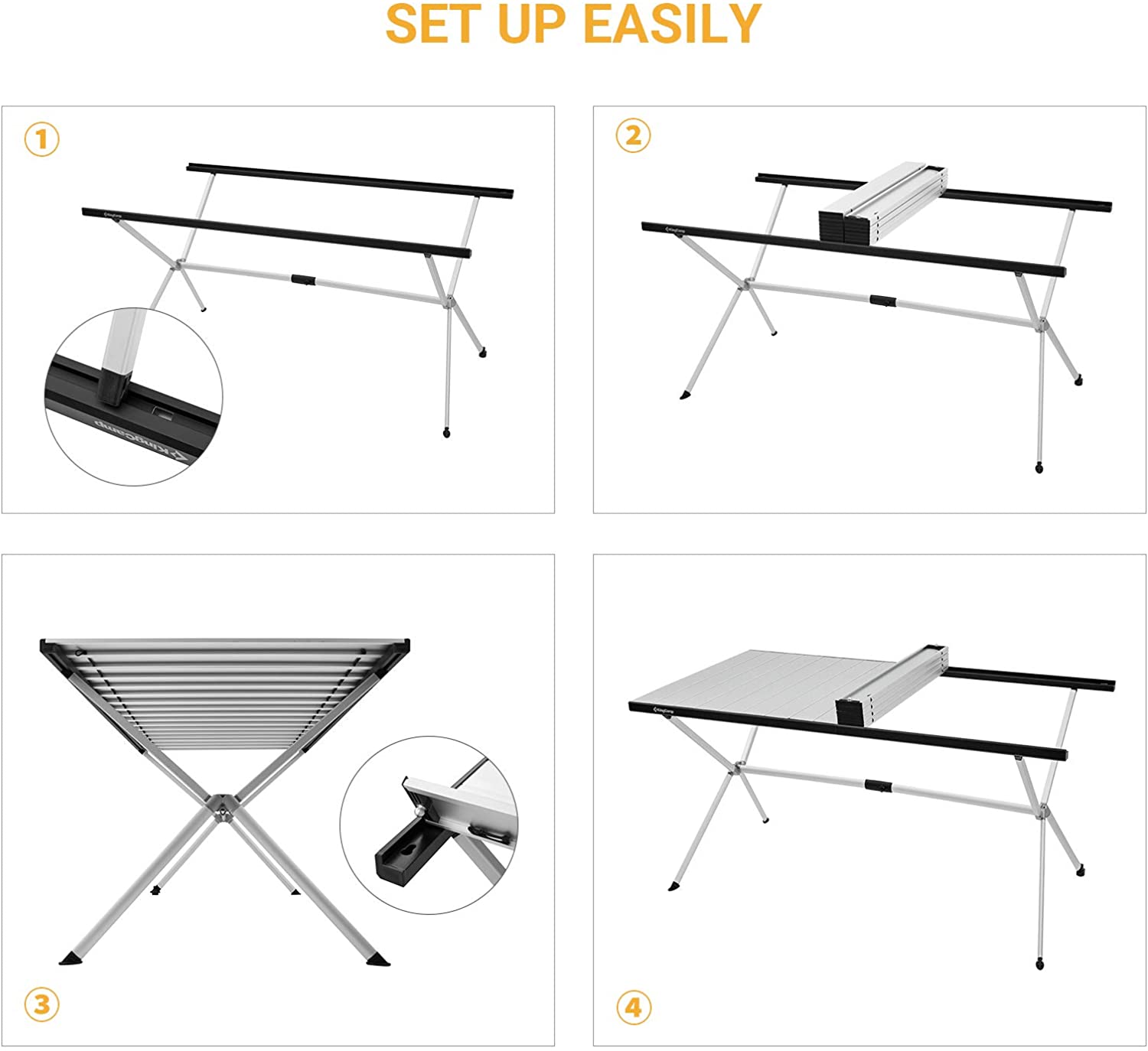 KingCamp Roll Up Folding Camping Table