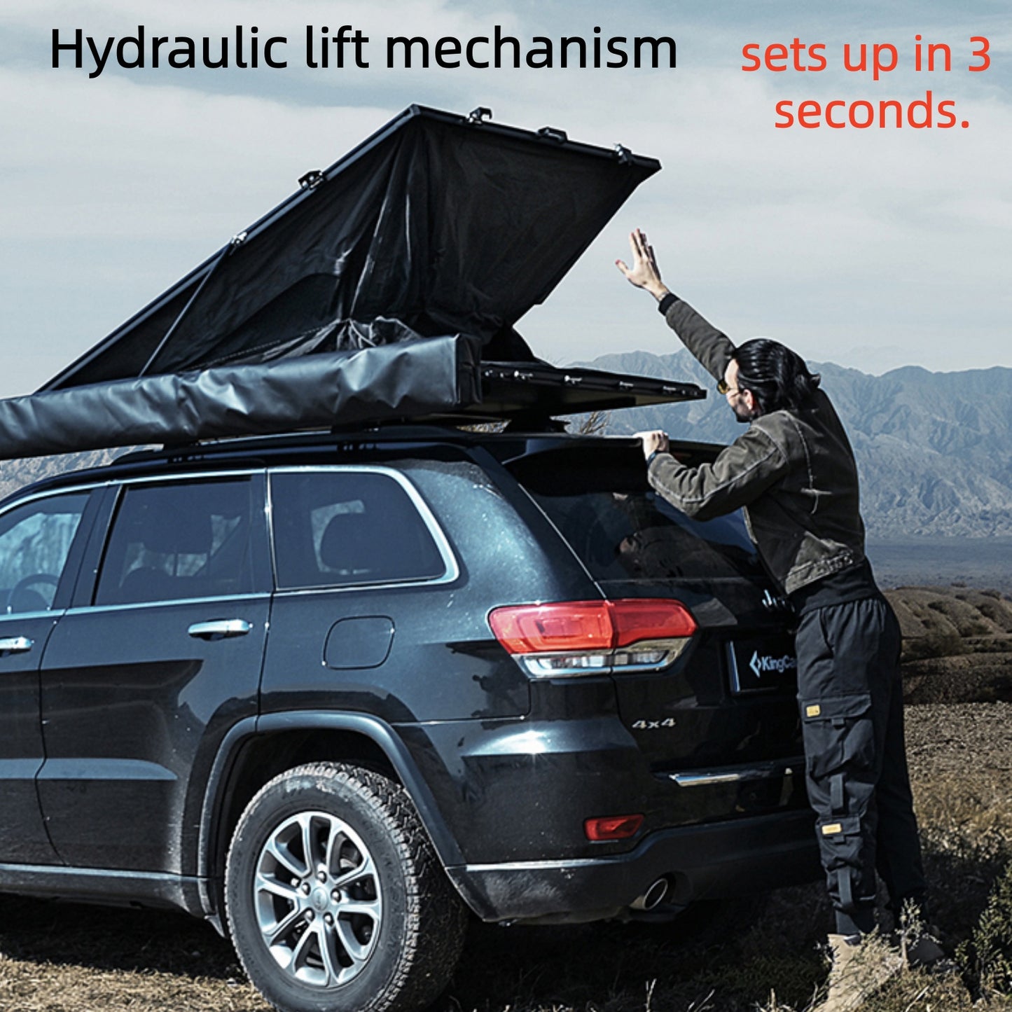 KingCamp ENDLESS 8 Rooftop Tent – Ultra-Thin 8cm Hard Shell, Waterproof & Lightweight for 4x4 & SUV Overlanding