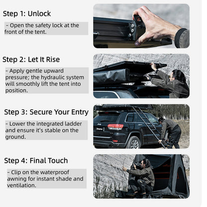 KingCamp ENDLESS 8 Rooftop Tent – Ultra-Thin 8cm Hard Shell, Waterproof & Lightweight for 4x4 & SUV Overlanding