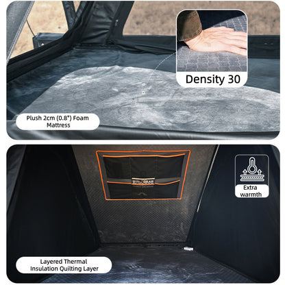 KingCamp ENDLESS 8 Rooftop Tent – Ultra-Thin 8cm Hard Shell, Waterproof & Lightweight for 4x4 & SUV Overlanding