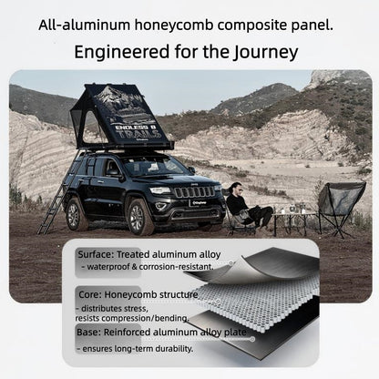 KingCamp ENDLESS 8 Rooftop Tent – Ultra-Thin 8cm Hard Shell, Waterproof & Lightweight for 4x4 & SUV Overlanding