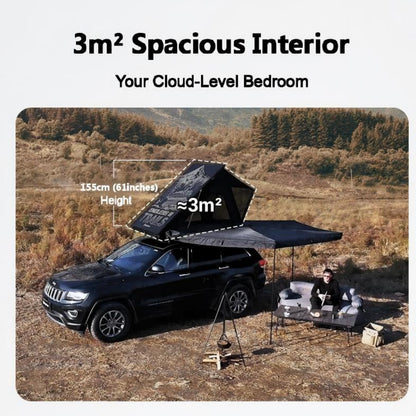 KingCamp ENDLESS 8 Rooftop Tent – Ultra-Thin 8cm Hard Shell, Waterproof & Lightweight for 4x4 & SUV Overlanding