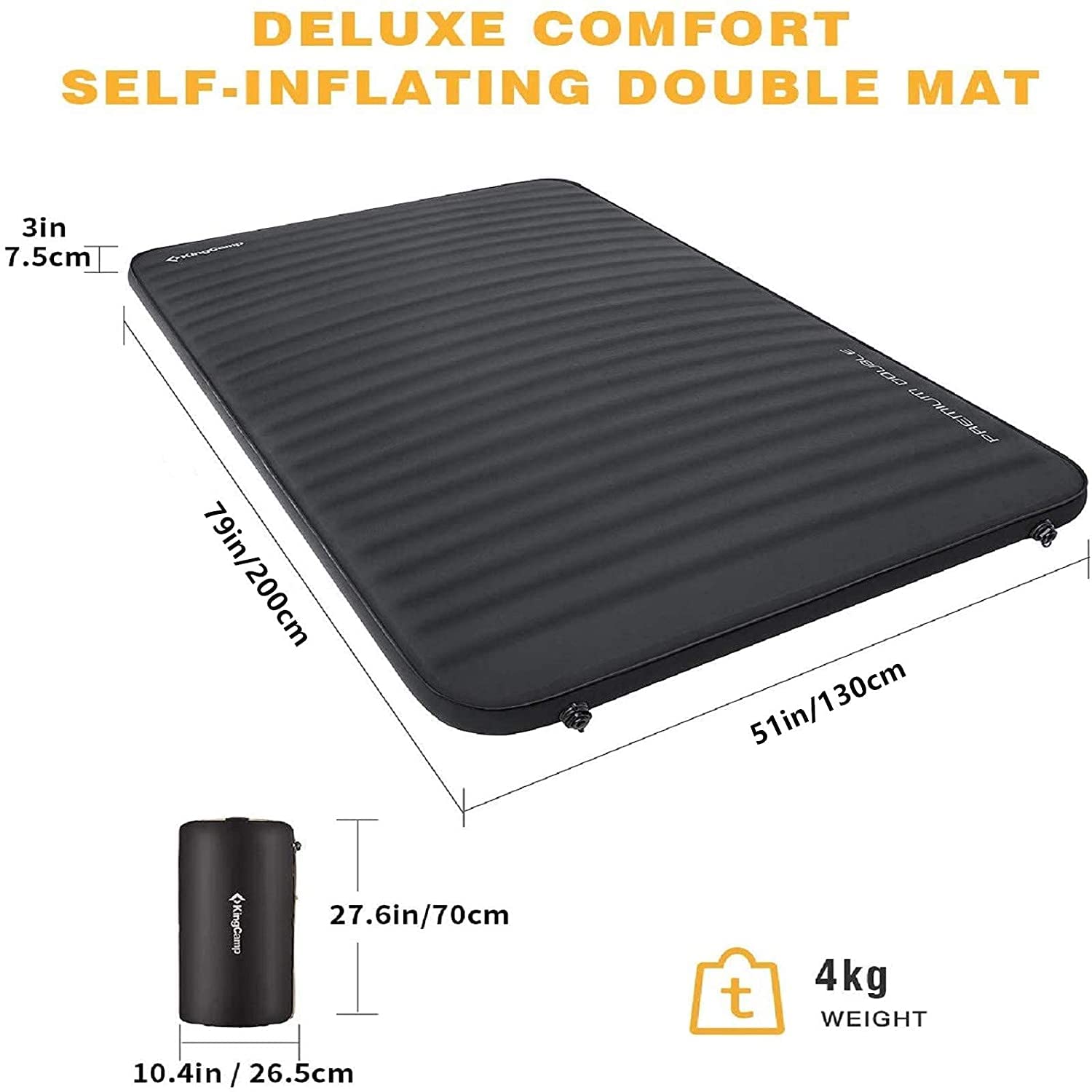 KingCamp Self Inflating Foam Sleeping Pad Double/Single