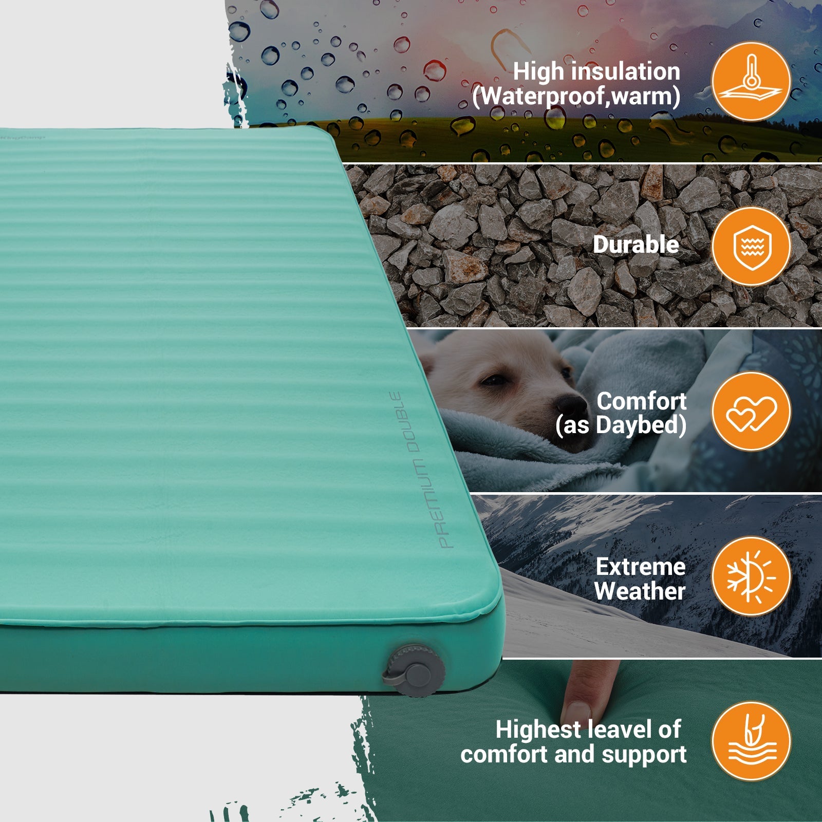 KingCamp Self Inflating Foam Sleeping Pad Double/Single