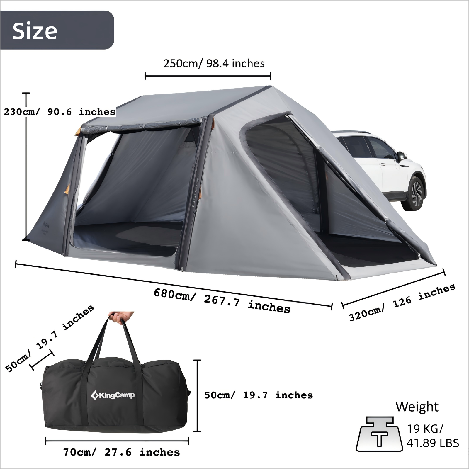 KingCamp BOUNDLESS AIR2 Inflatable Car Tent