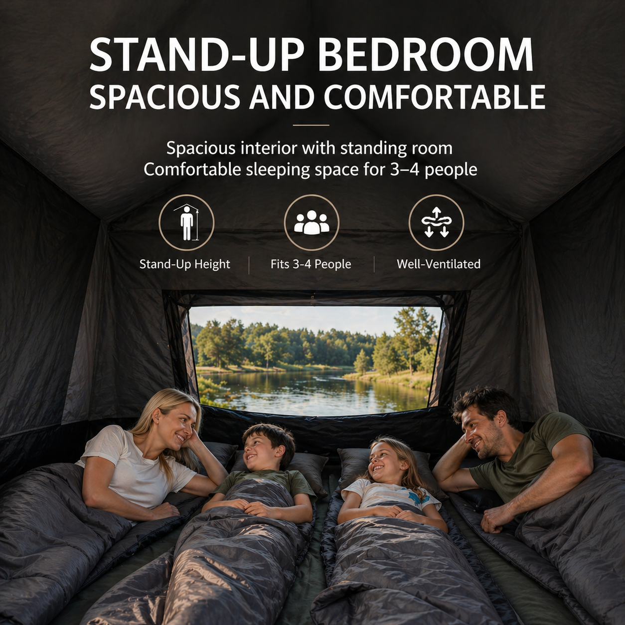 NEW | KingCamp BOUNDLESS X3 PRO Bedroom - Expandable Sleeping Attachment for SUV Tent, 3-4 Person Waterproof Shelter, Connects via Zipper