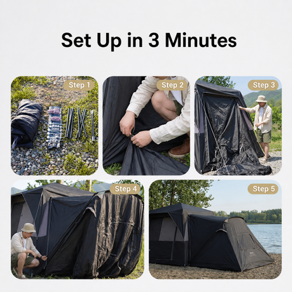 NEW | KingCamp BOUNDLESS X3 PRO Bedroom - Expandable Sleeping Attachment for SUV Tent, 3-4 Person Waterproof Shelter, Connects via Zipper
