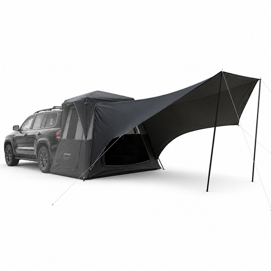 NEW | KingCamp BOUNDLESS X 3 PRO Tarp – UPF50+ Waterproof Canopy for SUV Tent, 15+ sq ft Expandable Sun Shelter, Standalone or Connects to X3 PRO Camping Tent
