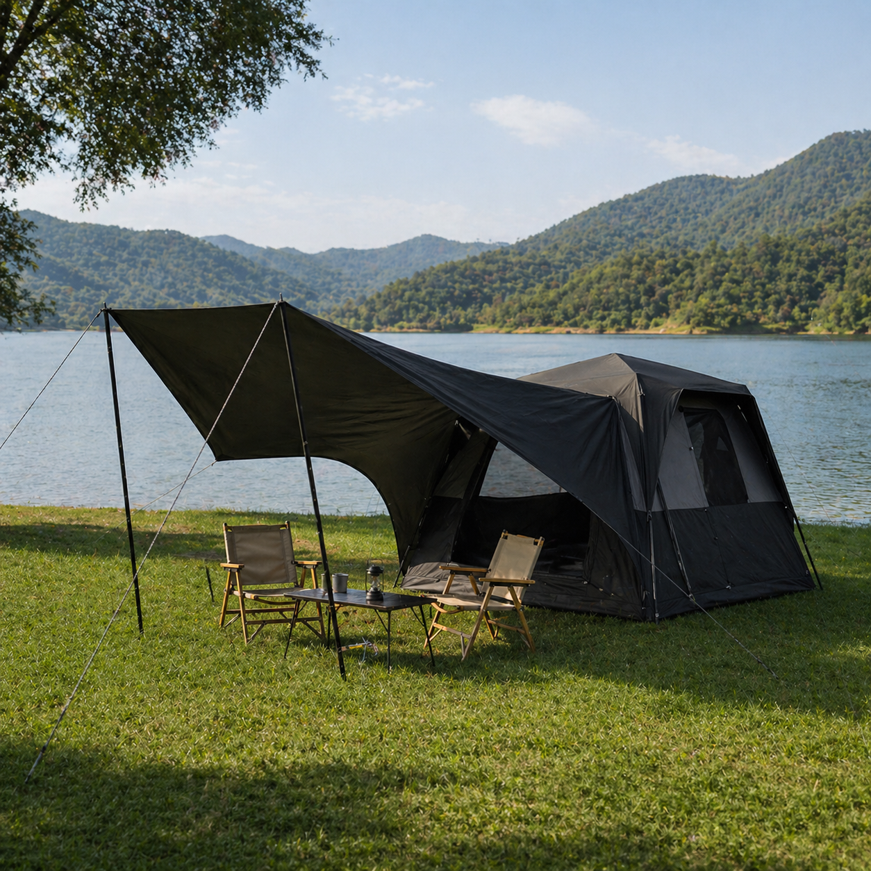 NEW | KingCamp BOUNDLESS X 3 PRO Tarp – UPF50+ Waterproof Canopy for SUV Tent, 15+ sq ft Expandable Sun Shelter, Standalone or Connects to X3 PRO Camping Tent
