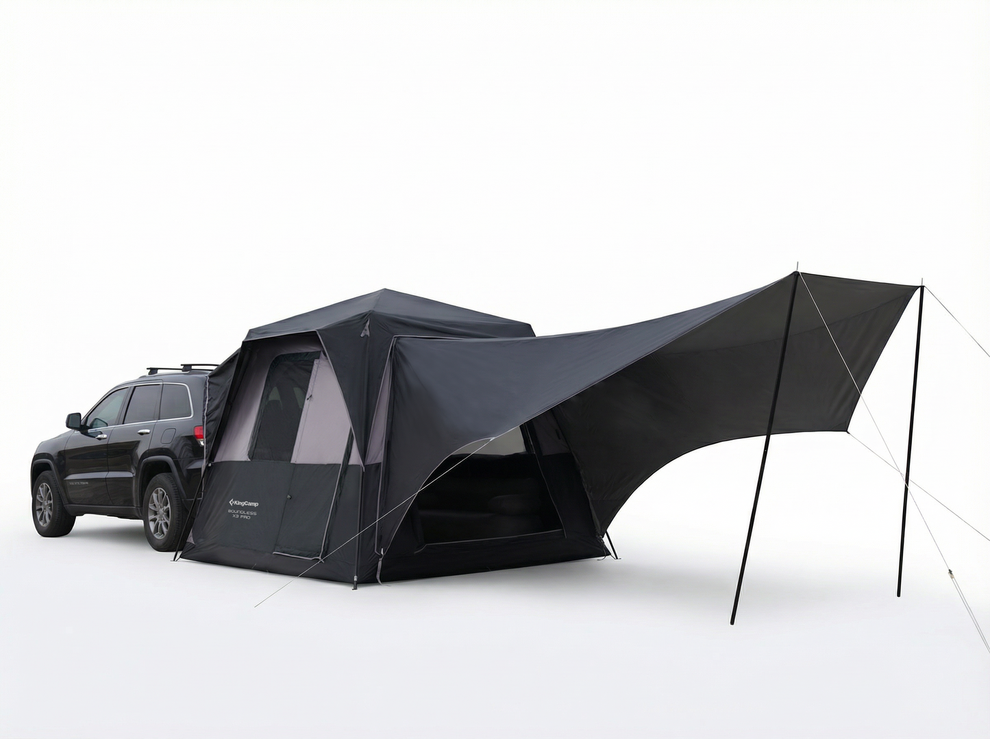 NEW | KingCamp BOUNDLESS X 3 PRO Tarp – UPF50+ Waterproof Canopy for SUV Tent, 15+ sq ft Expandable Sun Shelter, Standalone or Connects to X3 PRO Camping Tent