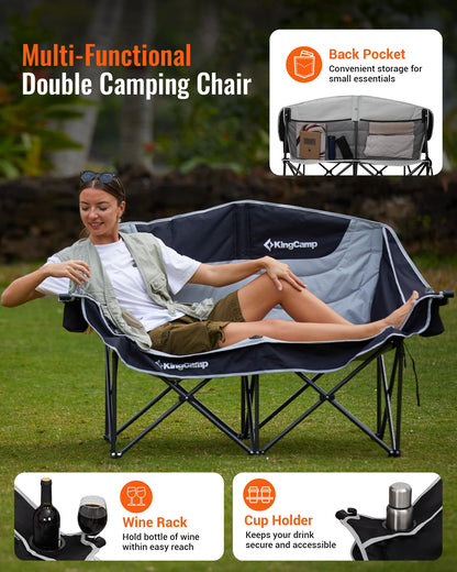 KingCamp Double Camping Loveseat Black_Grey