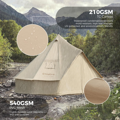 KingCamp Khan Camping Bell Tent 4m/5m Cotton Canvas Tents