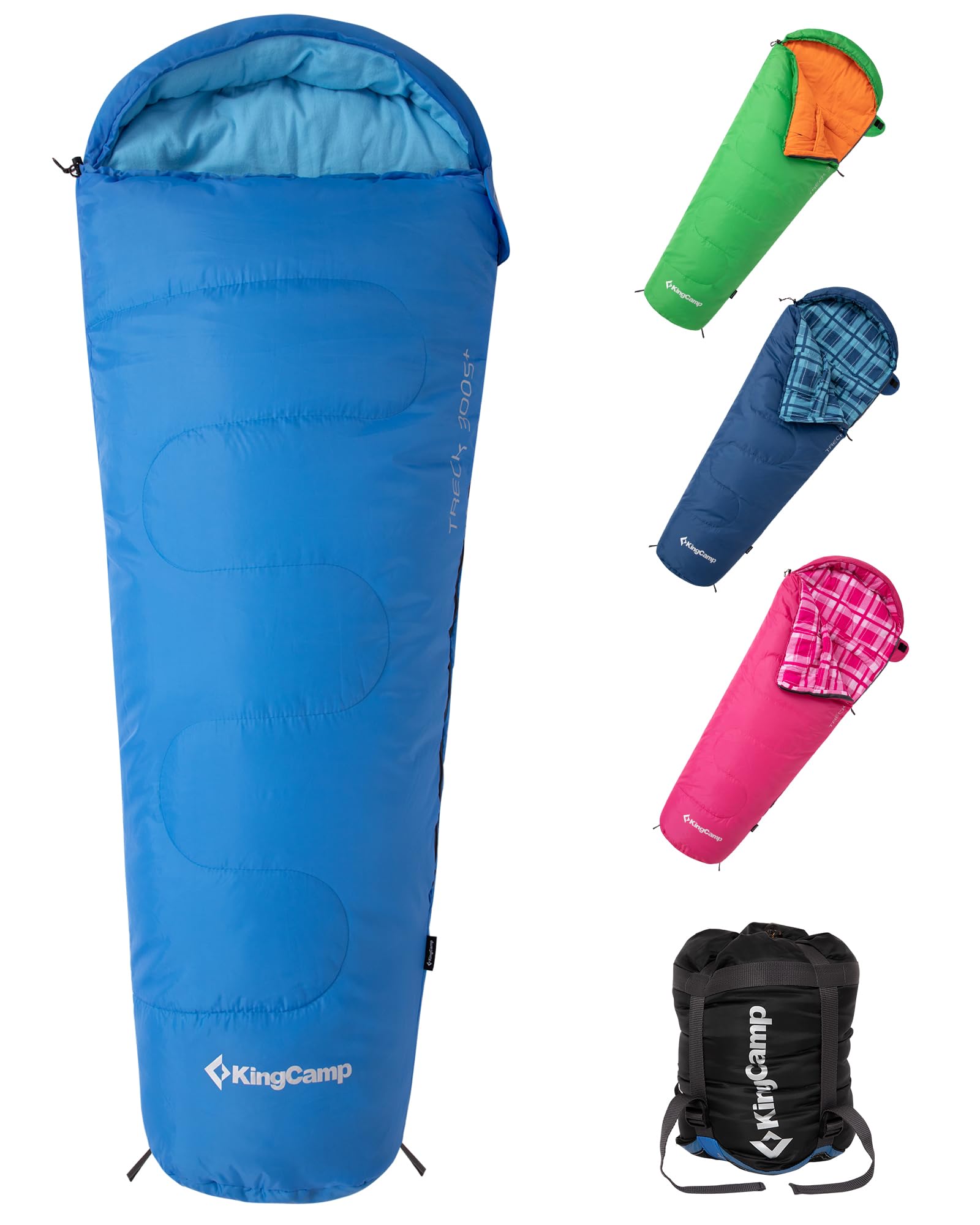 KingCamp Kids Mummy Sleeping Bag - Temperature Rating: 12??C / 7??C / -3??C (54??F / 45??F / 26??F)