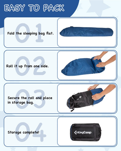 KingCamp Kids Mummy Sleeping Bag Easy to Pack and Storage
