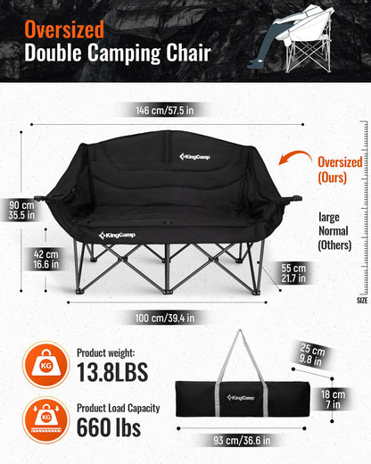 KingCamp Oversize Double Camping Loveseat