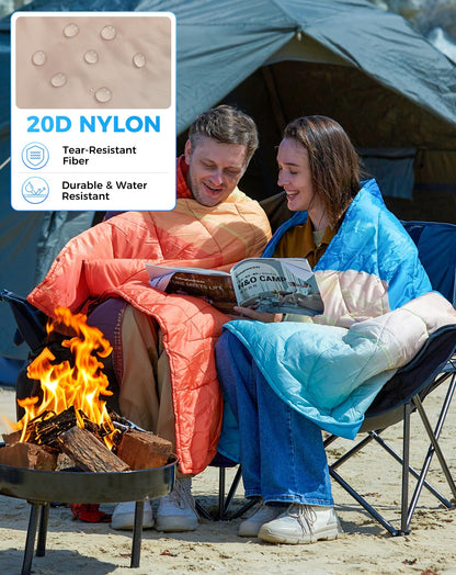 KingCamp SMART 150 XL Ultralight Camping Blanket â€?Packable, Wearable & Water-Repellent for Outdoor & Stadium Use