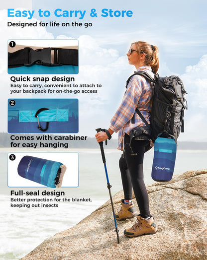 KingCamp SMART 150 XL Ultralight Camping Blanket â€?Easy to Carry and Store