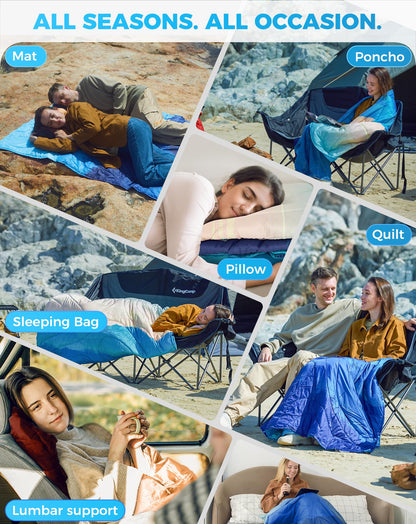 KingCamp SMART 150 XL Ultralight Camping Blanket â€?Packable, Wearable & Water-Repellent for Outdoor & Stadium Use