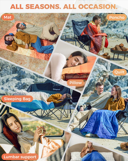 KingCamp SMART 150 XL Ultralight Camping Blanket â€?Packable, Wearable & Water-Repellent for Outdoor & Stadium Use