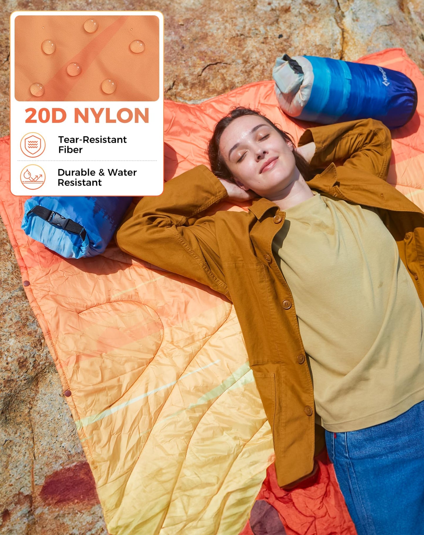 KingCamp SMART 150 XL Ultralight Camping Blanket â€?Packable, Wearable & Water-Repellent for Outdoor & Stadium Use