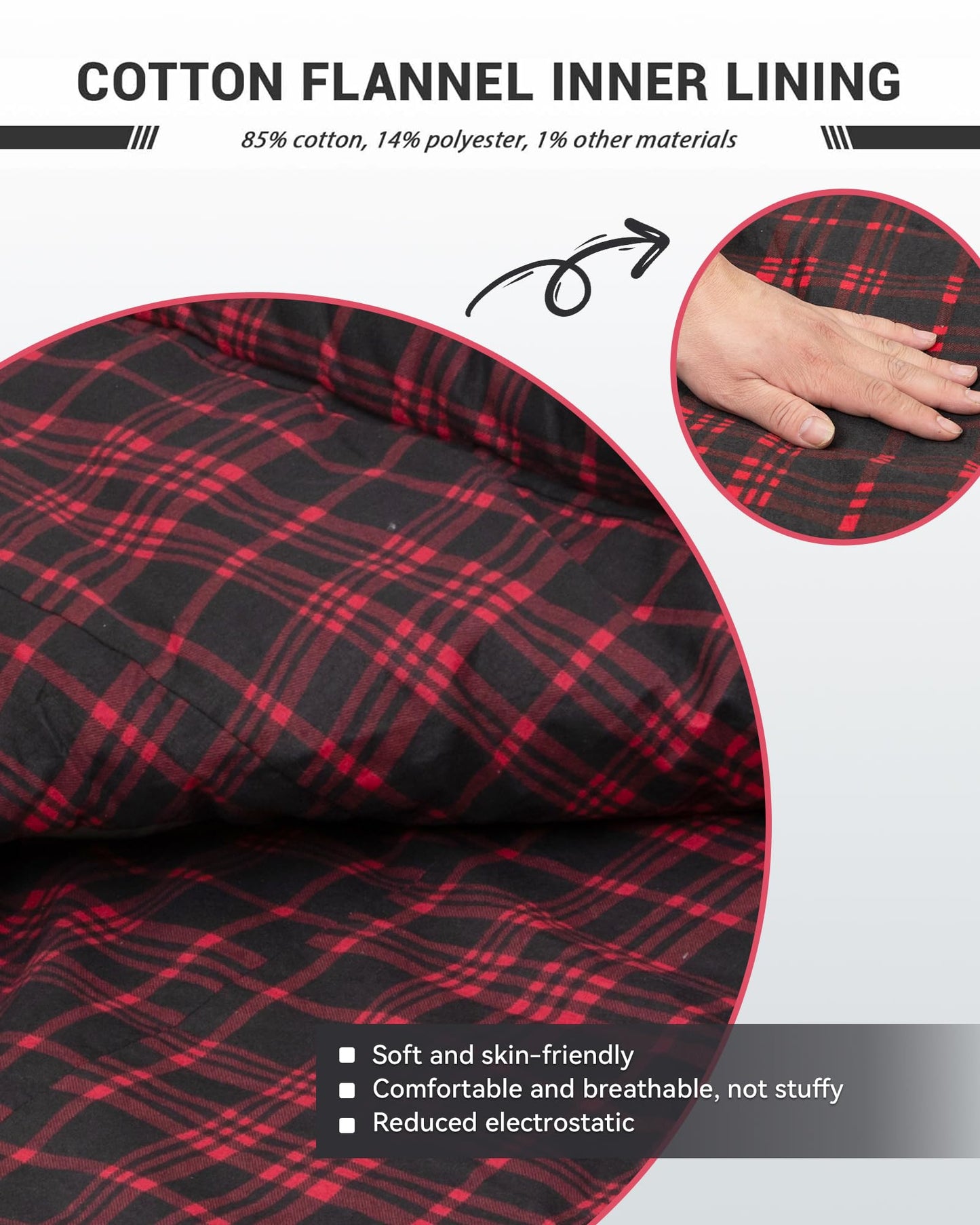 KingCamp Sleeping Bag for Adults, Cold Weather & Warm Extra Wide Big & Tall XL Portable Waterproof Flannel Sleeping Bags Soft and Skin Friendly