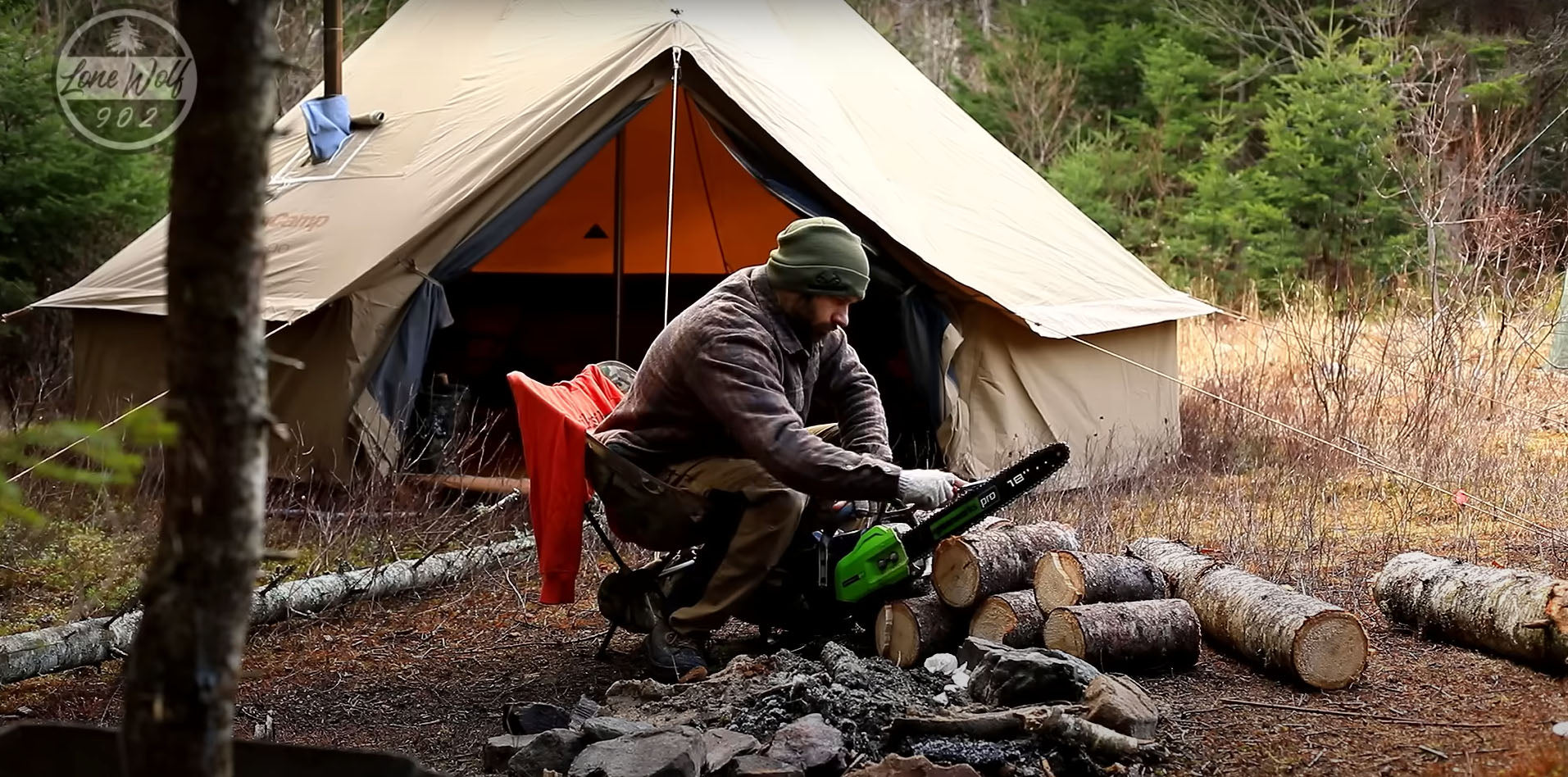 KingCamp Outdoor Gear 4-Season Khan Canvas Tent Hot Tent –