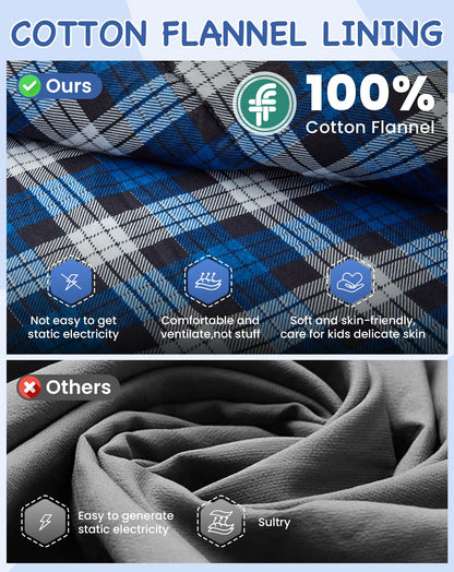 KingCamp CLOUDY Envelope Sleeping Bag with Hood for Children | Water-Resistant & Machine Washable