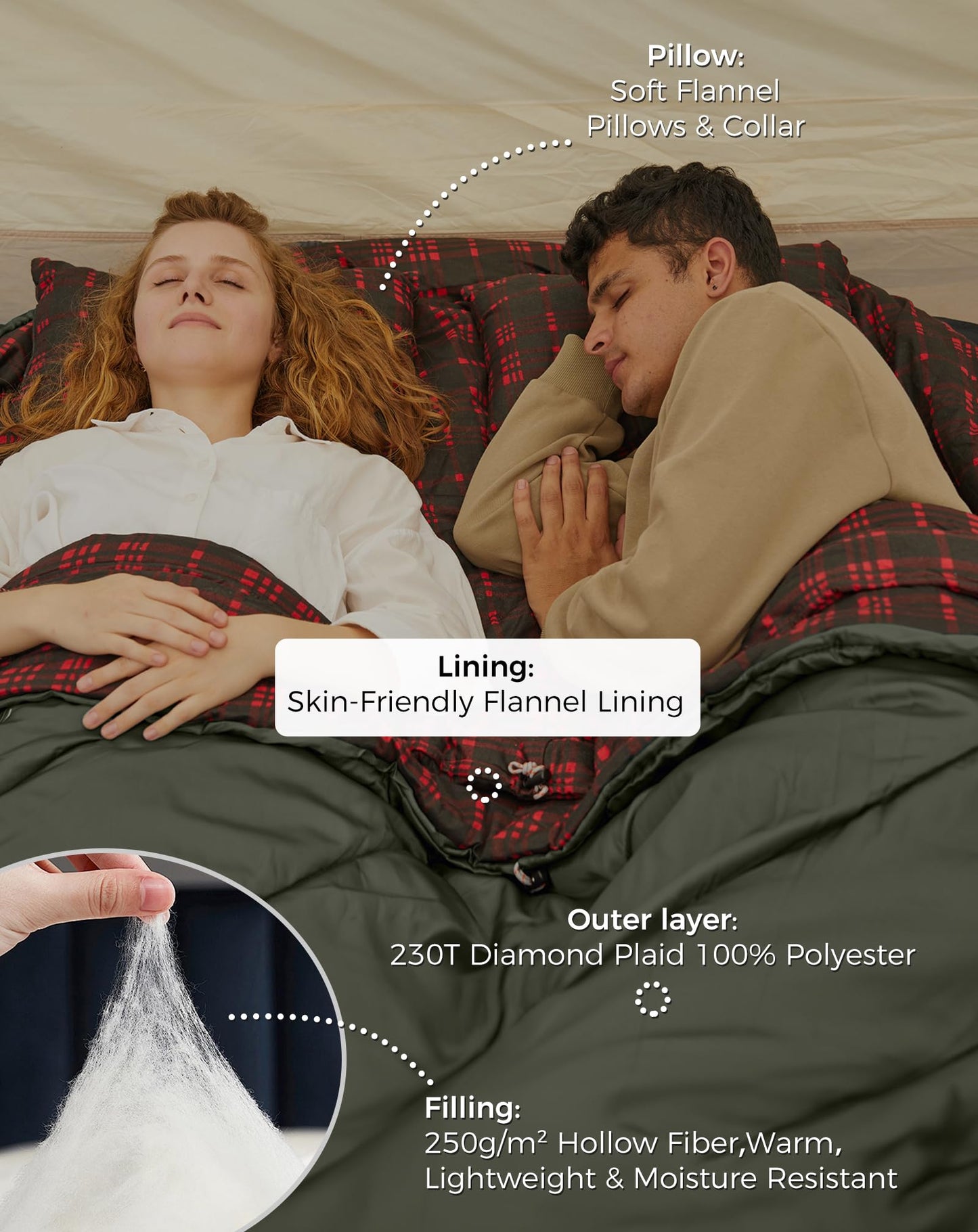 KingCamp FREESPACE 250D Double-Sized Sleeping Bag