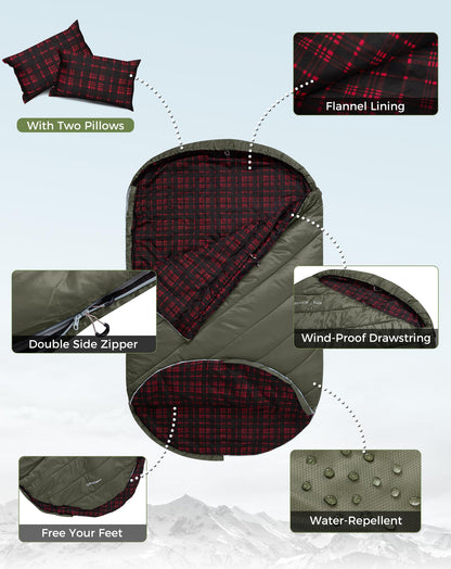 KingCamp FREESPACE 250D Double-Sized Sleeping Bag