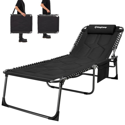 KingCamp Oversize Padded Folding Chaise Lounge Chair