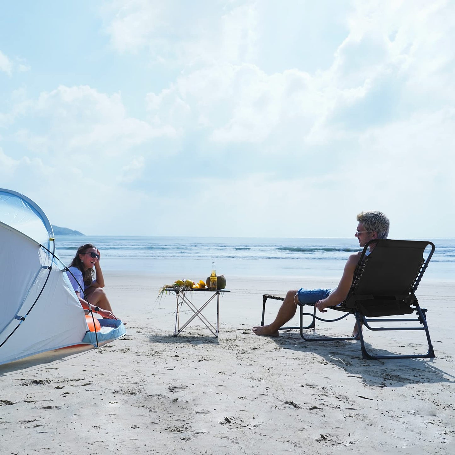 KingCamp Oversize Padded Folding Chaise Lounge Chair