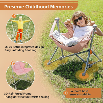 Perfect Gift For Kid KingCamp Kids Hammock Chair with Stand a?? Adjustable Folding Chair for Outdoor & Indoor Use