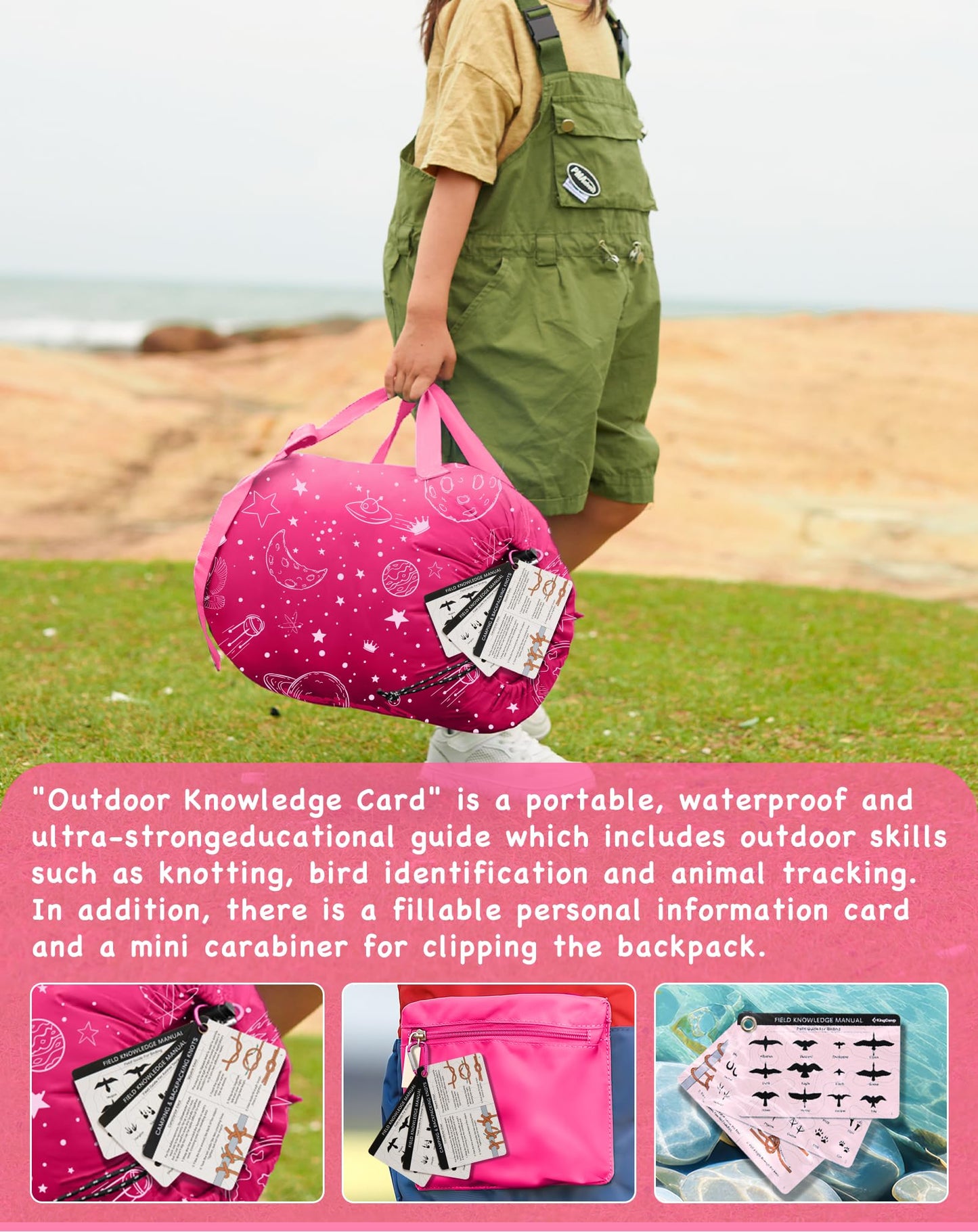 KingCamp Galaxy Zoo Children's Sleeping Bag – Adjustable Length for Growing Kids | 3 Season Camping & Sleepovers