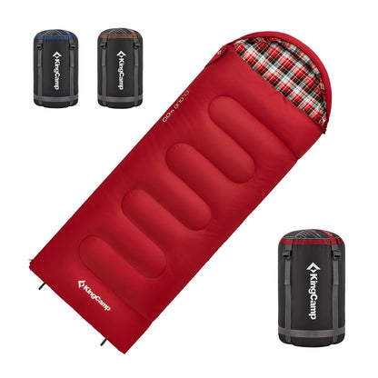 KingCamp CLOUDY 400 Sleeping Bag-Envelope With Hood Red